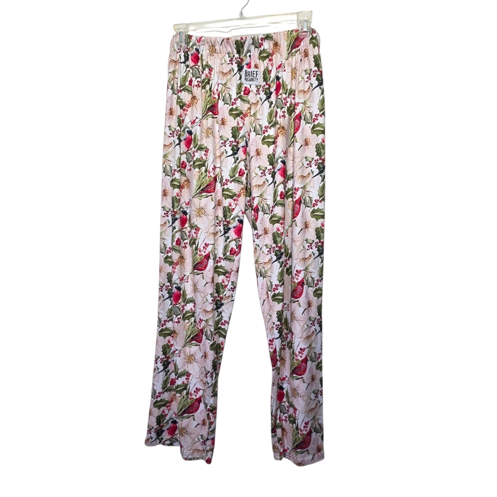 Brief Insanity Winter Cardinal Lounge Pants XXL Red White Green UNISEX EUC